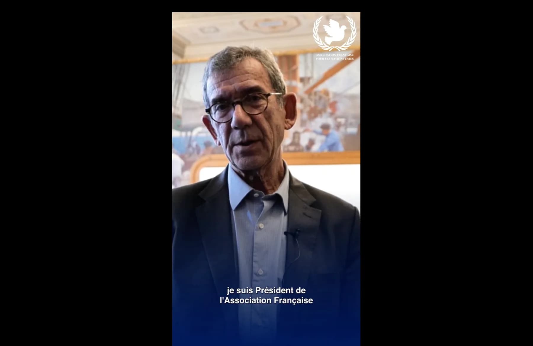 Le président de l’Association française pour les Nations unies, filmé lors d’un colloque dans un salon de la Maison de l’Océan